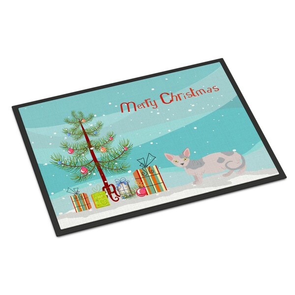 Carolines Treasures 24 x 36 in. Minskin Cat Merry Christmas Indoor or Outdoor Mat CK4655JMAT - main